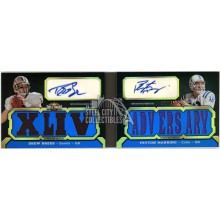 Drew Brees Peyton Manning 2011 Triple Threads Game-Used Jersey Auto Book 12/18