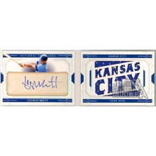 George Brett 2020 Panini National Treasures Booklet Patch Autograph Card 1/2
