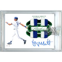 George Brett 2019 Panini Flawless Emerald Quad Patch Autograph Card #QPS-GB 4/5