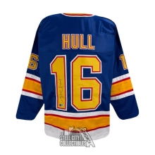 Brett Hull Autographed St Louis Custom Blue Hockey Jersey - BAS
