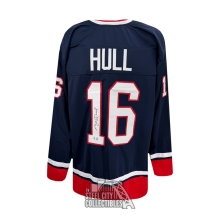 Brett Hull Autographed Team USA Custom Blue Hockey Jersey - BAS