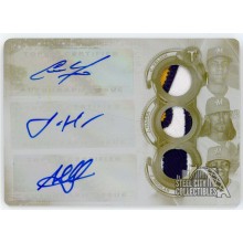 Christian Yelich Josh Hader Jesus Aguilar 2019 Topps Triple Threads White Whale Printing Plate Patch Autograph Card #ARC-YHA 1/1
