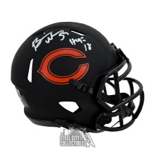 Brian Urlacher HOF 18 Autographed Chicago Bears Eclipse Mini Football Helmet - BAS (White Ink)