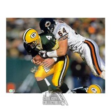 Brian Urlacher HOF 18 Autographed Chicago Bears 16x20 Football Photo - BAS (Sack)