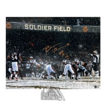 Brian Urlacher HOF 18 Autographed Chicago Bears 16x20 Football Photo - BAS (Orange Ink, Snow)