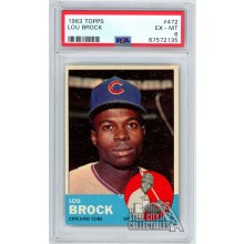 Lou Brock 1963 Topps Card #472 PSA 6 EX-MT