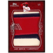 Lou Brock 2008 Topps Sterling Super Jumbo Game-Used Patch Card #JS-LB19 1/1