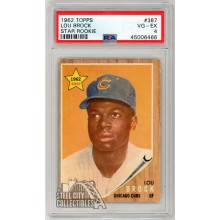 Lou Brock 1962 Topps Star Rookie Card #387 PSA 4 VG-EX