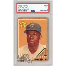 Lou Brock 1962 Topps Star Rookie Card #387 PSA 5 EX (338)