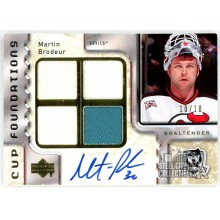 Martin Brodeur 2006-07 Upper Deck The Cup Foundations Quad Patch Auto Card 10/10