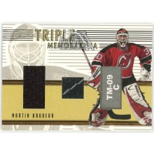 Martin Brodeur 2002-03 In The Game Be A Player Triple Relic Card #TM-9