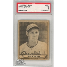 Mace Brown 1940 Play Ball Baseball Card #220 PSA 3 VG