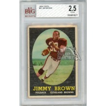 Jim Brown 1958 Topps Football Rookie Card #62 BVG 2.5