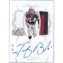 Tedy Bruschi 2020 Panini Flawless Holo Silver Dual Patch Autograph Card 08/20