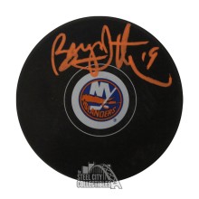 Bryan Trottier Autographed New York Autographed Hockey Puck - BAS