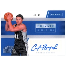 Carter Bryant 2026 Panini Private Signings Blue Autograph Card 40/49