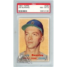 Jim Bunning 1957 Topps Rookie Card #338 PSA 8 NM-MT