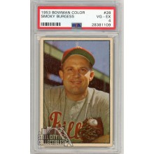 Smoky Burgess 1953 Bowman Color Card #28 PSA 4 VG-EX