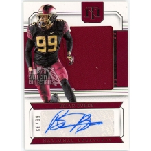 Brian Burns 2024 Panini National Treasures Collegiate Jersey Autograph Card #SS-BBS 68/99