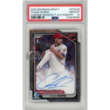 Chase Burns 2024 Bowman Draft Chrome 1st Autograph Card #CPA-CB PSA 10