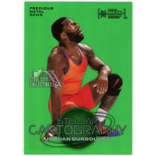 Jordan Burroughs 2024 Skybox Metal Universe Stellar Cartography PMG Green Card #129 9/10