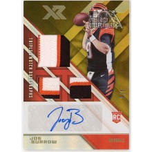 Joe Burrow 2020 Panini XR Triple Rookie Patch Autograph Card #201 5/5