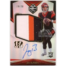 Joe Burrow 2020 Panini Limited Rookie Patch Autograph Card #143 19/20