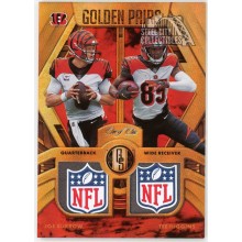 Joe Burrow Tee Higgins 2021 Panini Gold Standard Golden Pairs Dual NFL Shield Tag Patch Card #GP-CN 1/1
