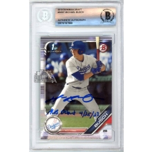 Michael Busch 2019 Bowman Draft 1st Bowman Autograph Card #BD-57 "MLB Debut 4/25/23" BAS (Crack)