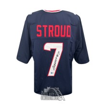 CJ Stroud Autographed Houston Custom Navy Football Jersey - BAS