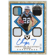 Christian McCaffrey 2017 Panini Vertex Rookie Capstone Jersey Relic Autograph Granite #110 08/25