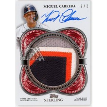 Miguel Cabrera 2023 Topps Sterling Splendor Jumbo Patch Autograph Card #SSJPA-MC2 2/3