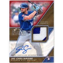 Jac Caglianone 2026 Topps Major League Material Red Rookie Patch Autograph Card #MLM2-JCA 1/5