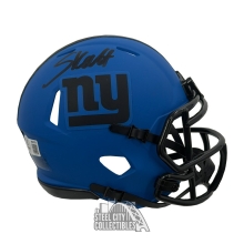 Cam Skattebo Autographed New York Giants Rave Mini Football Helmet - BAS