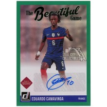 Eduardo Camavinga 2021-22 Panini Donruss Green The Beautiful Game Autograph Card #BG-ECM