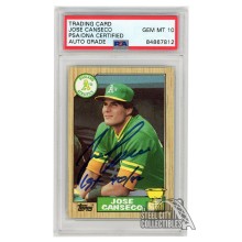 Jose Canseco 1987 Topps "1st 40/40" Autograph Card #620 PSA/DNA 10