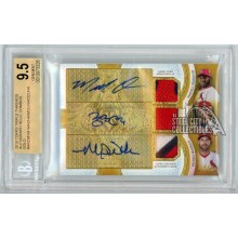 Michael Wacha Yadier Molina Marcell Ozuna 2018 Topps Triple Threads Relic Autograph Card #ARC-MYM 3/9 BGS 9.5