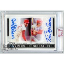 Bob Gibson Tim McCarver 2022 Panini Three and Two Plus One Signatures Dual Autograph Card #POA-BT 1/1