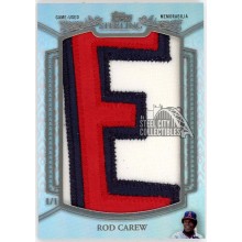 Rod Carew 2021 Topps Sterling Game-Used Letter Patch Card #JLP-ROD 1/1