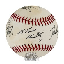 Carl Edwards, Greg Biffle, Matt Kenseth, David Ragan, Jamie McMurray Autographed Official MLB Baseball /24 - Press Pass (5 Sigs)