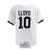 Carli Lloyd Autographed USA Custom White Soccer Jersey - BAS (Blue Name)