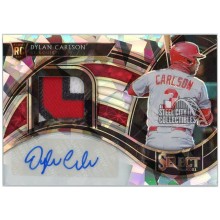 Dylan Carlson 2021 Panini Select Cracked Ice Rookie Patch Autograph Card #RJA-DC 8/25