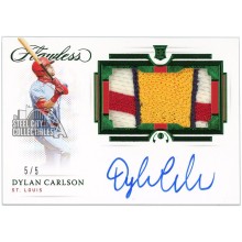Dylan Carlson 2021 Panini Flawless Emerald Rookie Patch Autograph Card #RAH-DC 5/5