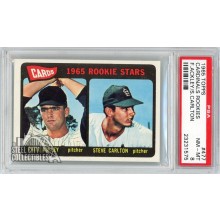 Steve Carlton 1965 Topps Baseball Rookie Card #477 PSA 8