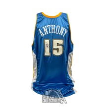 Carmelo Anthony Autographed Game Used 2004-05 Denver Blue Basketball Jersey - BAS LOA