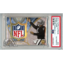 Derek Carr 2014 Topps Supreme Rookie NFL Shield Logo Patch Card #SS-DC 1/1 PSA Authentic
