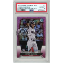 Corbin Carroll 2023 Bowman Mega Chrome Pink Rookie Card #73 79/199 PSA 10