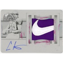 Cris Carter 2023 Panini National Treasures Nike Logo Patch Autograph Printing Plate Card #COL-CCA 1/1