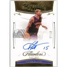 Vince Carter 2020-21 Panini Flawless Legendary Scripts Gold Autograph Card #LEG-VIN 7/10