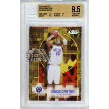 Vince Carter 2000-01 Topps Finest Gold Refractor Card #15 12/100 BGS 9.5